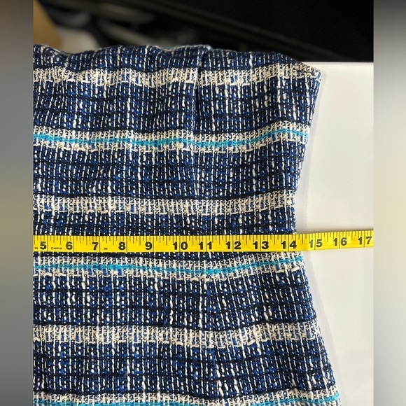 Tory Burch Women’s Sleeveless Tweed Stripes Sheath Dress Blue Sz 2 - Picture 11 of 12
